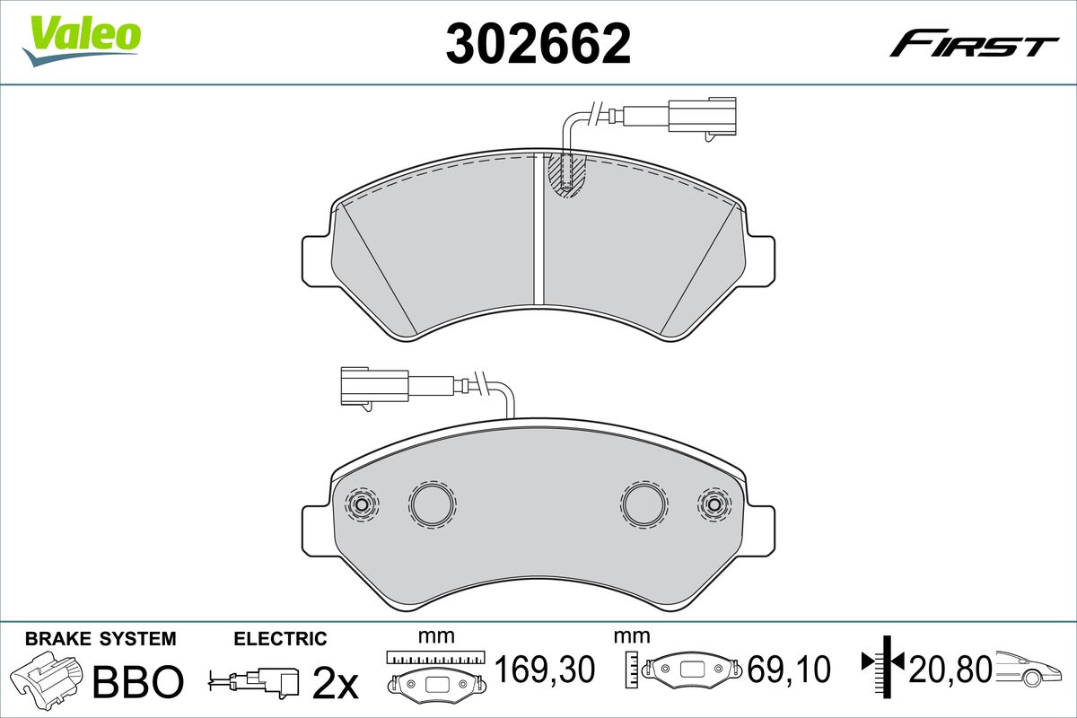 Set placute frana,frana disc 302662 VALEO